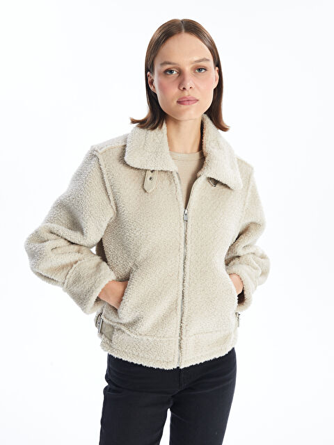 LCW Vision Gömlek Yaka Kadın Kürk Kaban - W49415Z8-YE2