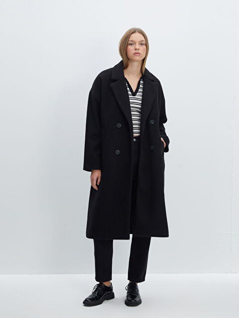 LCW Vision Ceket Yaka Kadın Kaşe Kaban - W49416Z8-CVL