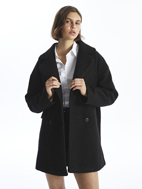 LCW Vision Ceket Yaka Oversize Kadın Teddy Kaban - W49417Z8-CVL