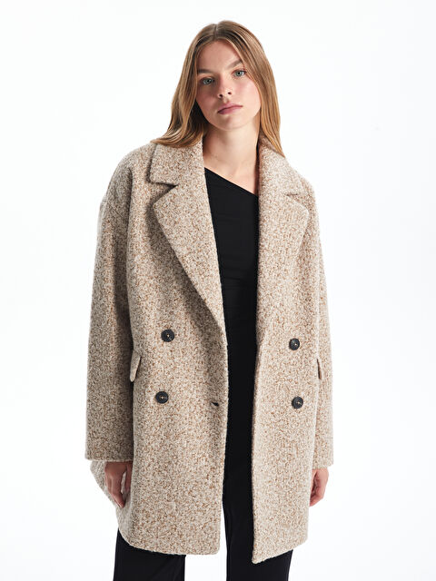 LCW Vision Ceket Yaka Oversize Kadın Teddy Kaban - W49417Z8-L8Q