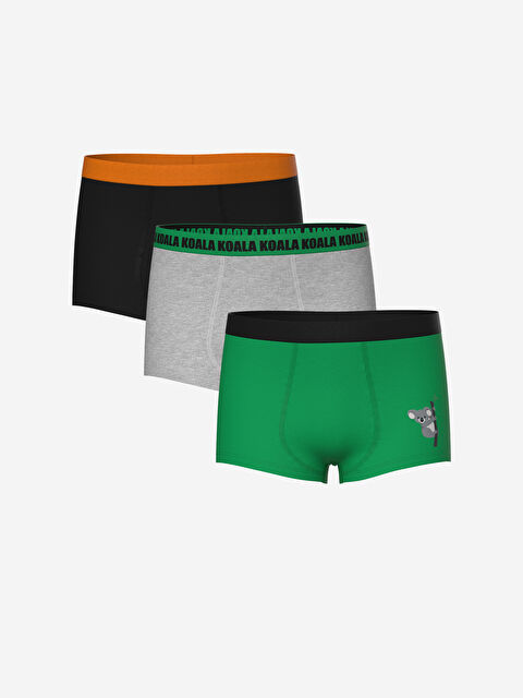 LCW Kids Baskılı Erkek Çocuk Boxer 3'lü - W49444Z4-GGP