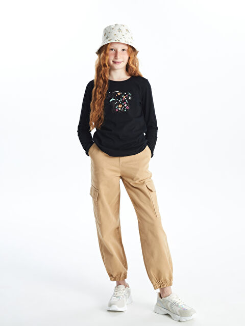 LCW Kids Beli Lastikli Kız Çocuk Kargo Jogger Pantolon - W49486Z4-YMA