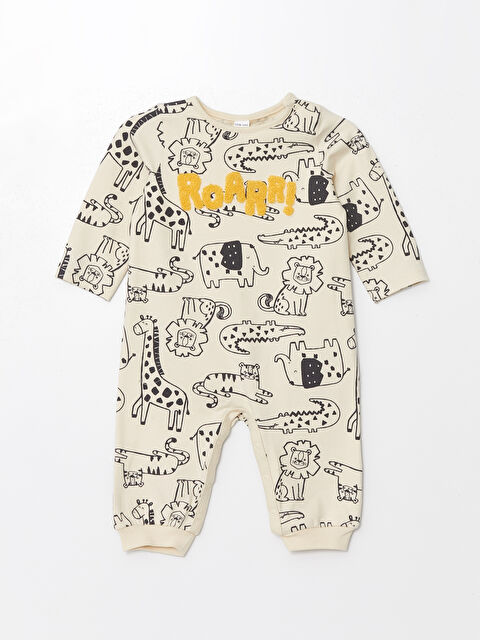 LCW baby Bisiklet Yaka Baskılı Erkek Bebek Tulum - W49622Z1-LQA