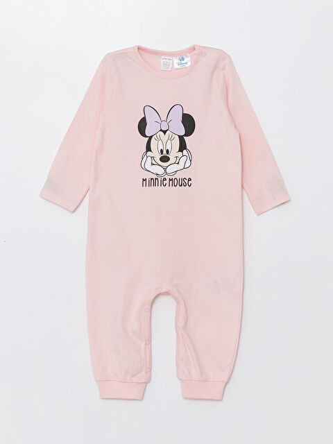LCW baby Bisiklet Yaka Uzun Kollu Minnie Mouse Baskılı Kız Bebek Tulum - W49623Z1-FTG