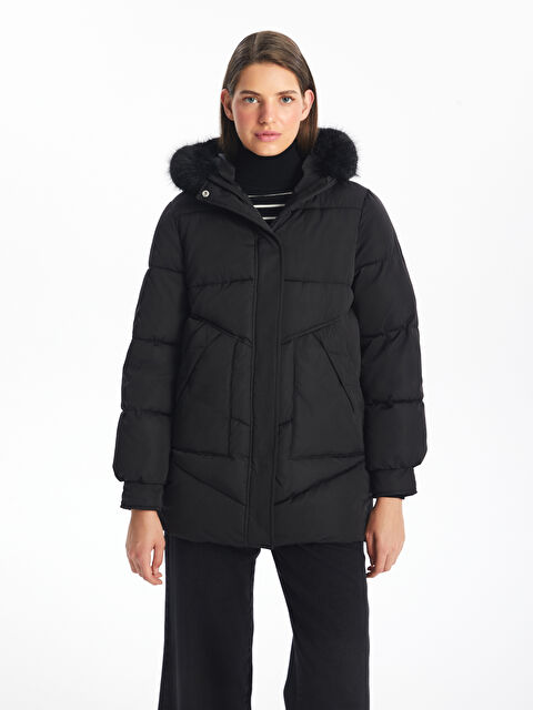 LCW Vision Kapüşonlu Kadın Şişme Mont - W49629Z8-CVL