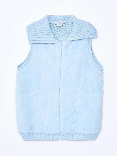 LCW Kids Kız Çocuk Triko Yelek - W49686Z4-FMR