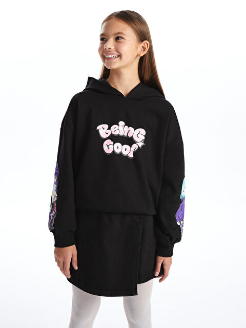 LCW Kids Kapüşonlu Kız Çocuk Kalın Sweatshirt - W49700Z4-CVL