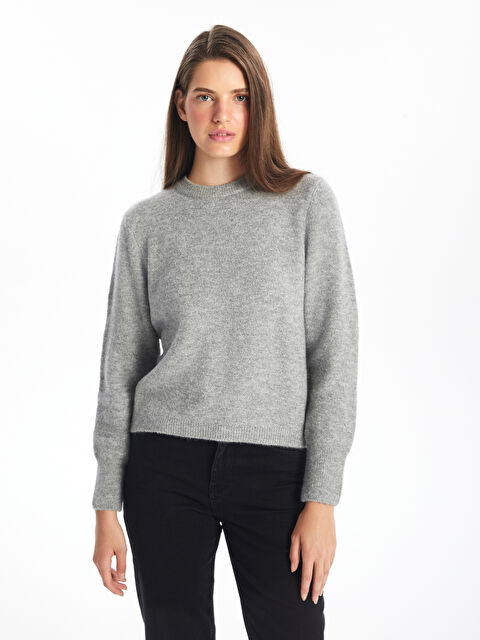 LCW Vision Bisiklet Yaka Düz Uzun Kollu Kadın Triko Kazak - W49706Z8-L8N