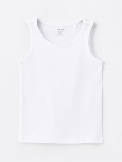 LCW baby Bisiklet Yaka Basic Kız Bebek Atlet - W49771Z1-FFB