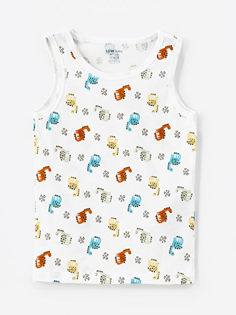 LCW baby Bisiklet Yaka Kolsuz Baskılı Erkek Bebek Atlet - W49783Z1-LRA