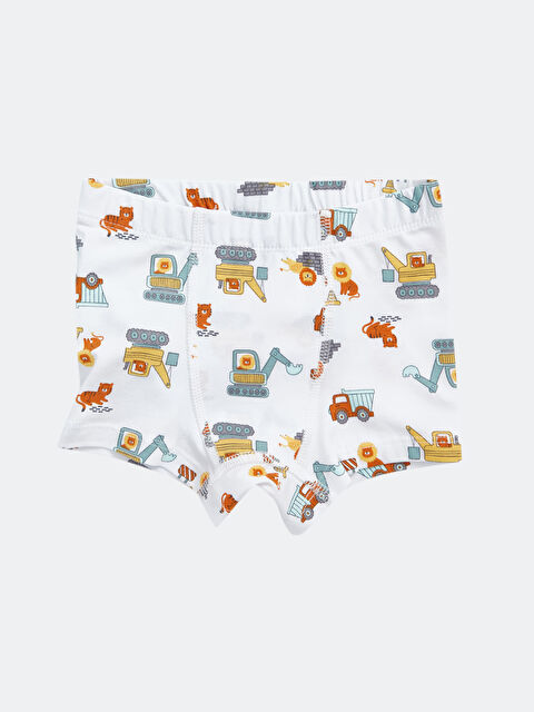 LCW baby Beli Lastikli Baskılı Erkek Bebek Boxer - W49789Z1-LRA