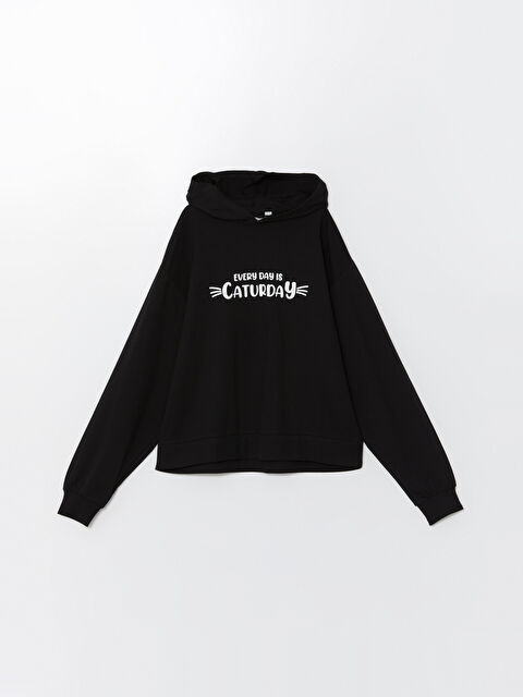 LCW Young Kapüşonlu Baskılı Oversize Kadın Pijama Üst - W49837Z8-CVL