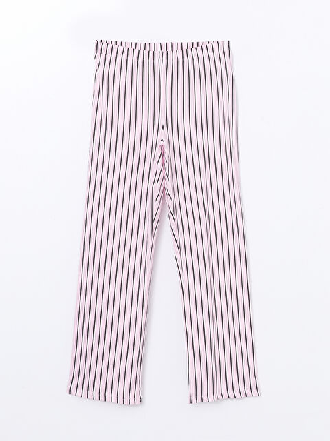 LCW Young Beli Lastikli Çizgili Kadın Pijama Alt - W49849Z8-LRA