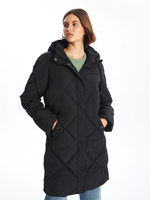 LCW Vision Kapüşonlu Kapitone Kadın Şişme Mont - W4AA85Z8-CVL