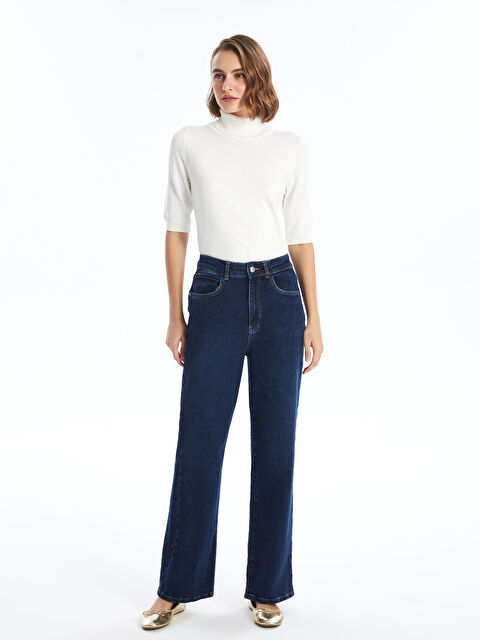 LCWAIKIKI Classic Wideleg Kadın Jean Pantolon - W4AC75Z8-309