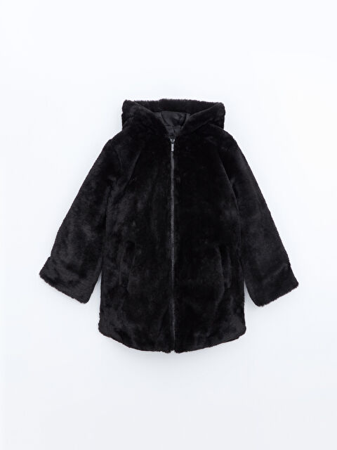 LCW Kids Kapüşonlu Kız Çocuk Suni Kürk Kaban - W4AC83Z4-CVL