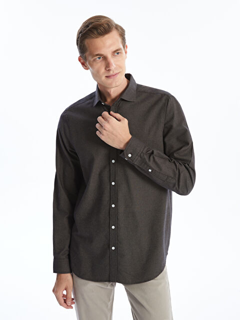 LCW Vision Slim Fit Long Sleeve Dobby Men's Shirt - W4AC86Z8-VDK