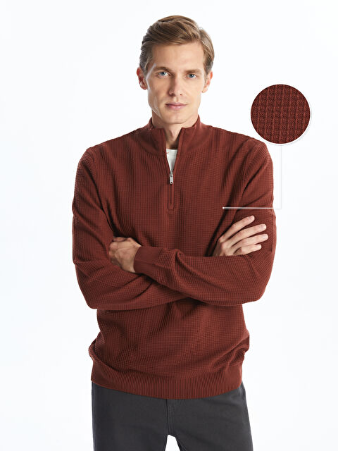 LCWAIKIKI Classic Dik Yaka Uzun Kollu Erkek Triko Kazak - W4AD04Z8-VE5