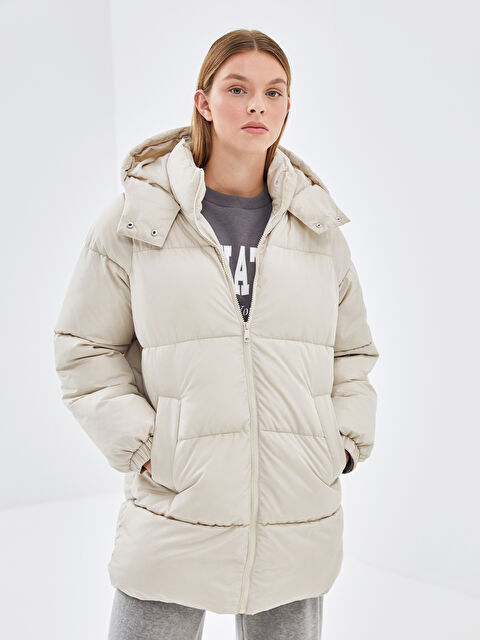 LCW Vision Kapüşonlu Kadın Şişme Mont - W4AD36Z8-DLL