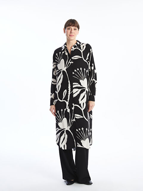 LCWAIKIKI Classic Patterned Oversize Women's Shirt Tunic - W4AE00Z8-LQJ