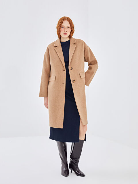 LCW Vision Oversize Kadın Kaşe Kaban - W4AF35Z8-VAH