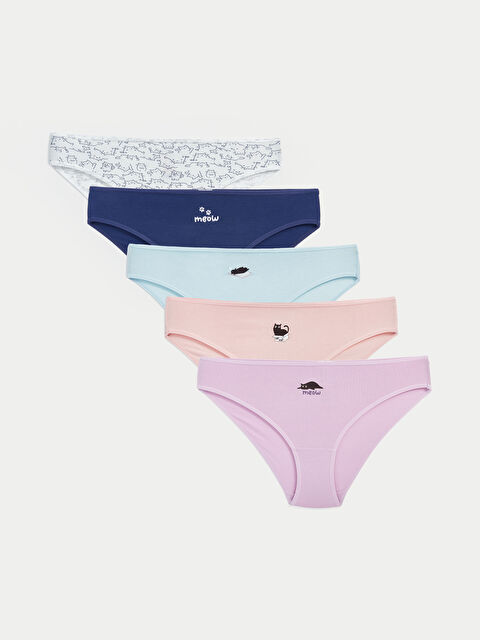 LCW Young Baskılı Bikini Külot 5'li - W4AF90Z8-LRA