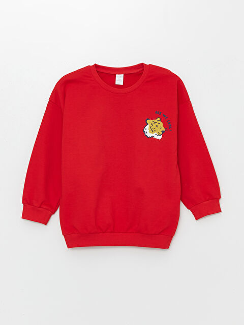 LCW Kids Bisiklet Yaka Baskılı Erkek Bebek Sweatshirt - W4AG46Z1-HMW