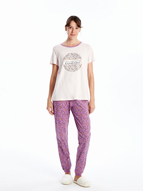 LCW DREAM Bisiklet Yaka Kadın Pijama Takımı - W4AG54Z8-LTH