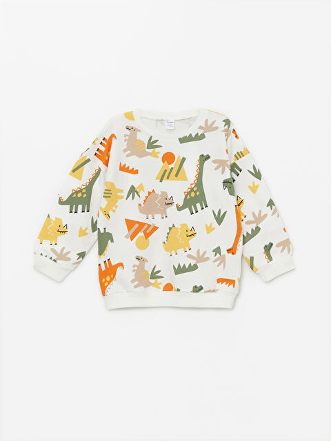 LCW Kids Bisiklet Yaka Uzun Kollu Baskılı Erkek Bebek Sweatshirt - W4AH37Z1-LRA