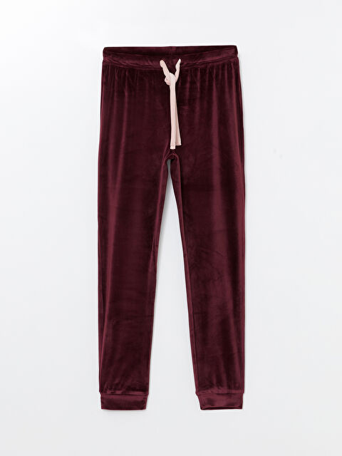 LCW DREAM Beli Lastikli Kadife Kadın Jogger Pijama Alt - W4AI62Z8-HNV