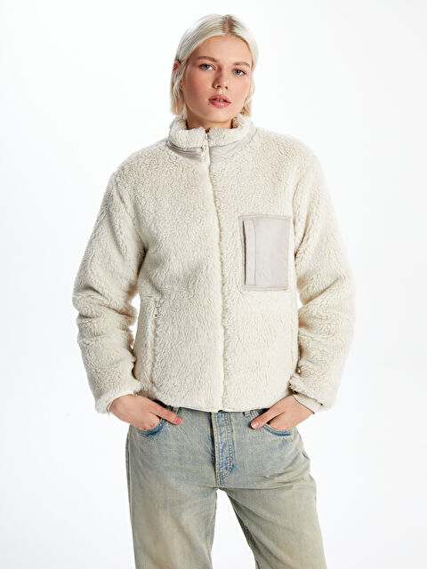 XSIDE Dik Yaka Uzun Kollu Kadın Pelüş Mont - W4AL39Z8-EEW