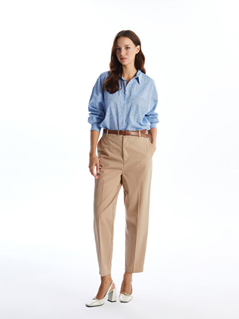 LCW Vision Beli Kemerli Havuç Kesim Kadın Pantolon - W4AL45Z8-JJ5