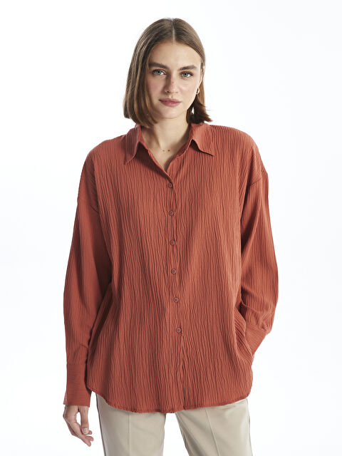 LCWAIKIKI Classic Dokulu Kadın Gömlek - W4AL96Z8-V8G