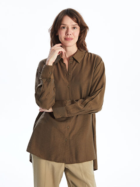 LCWAIKIKI Classic Düz Oversize Kadın Gömlek Tunik - W4AN03Z8-JUG