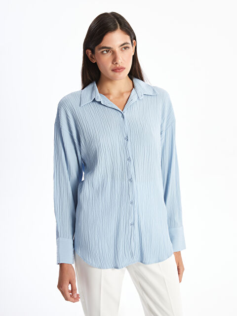 LCWAIKIKI Classic Düz Uzun Kollu Kadın Gömlek - W4AN15Z8-QXK