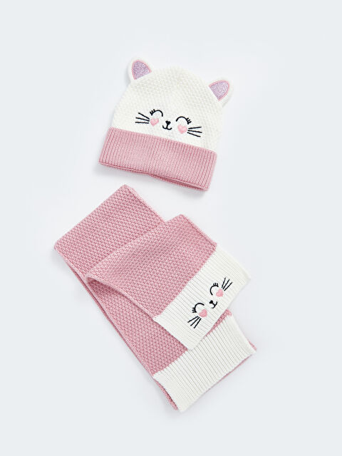 LCW ACCESSORIES Nakışlı Kız Çocuk Bere ve Atkı - W4AN61Z4-KXS