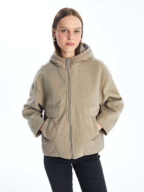 LCW Vision Loose Fit Hooded Coat - W4AR92Z8-YEC