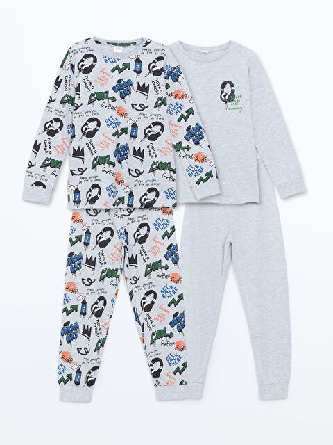 LCW Kids Bisiklet Yaka Erkek Çocuk Pijama Takımı 2'li - W4AS49Z4-998