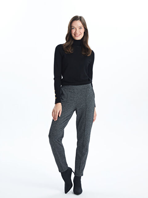 LCW Grace Beli Lastikli Desenli Kadın Pantolon - W4AS98Z8-MHS