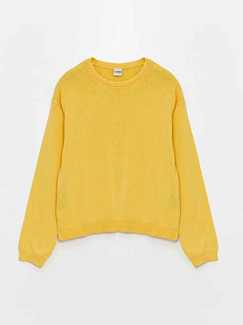 LCW Kids Bisiklet Yaka Basic Uzun Kollu Kız Çocuk Triko Kazak - W4AT24Z4-SVP