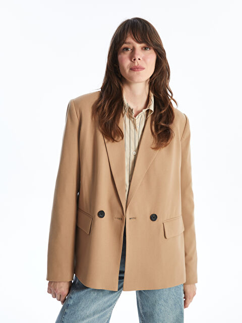 LCW Vision Düz Uzun Kollu Kadın Blazer Ceket - W4AU08Z8-JJL