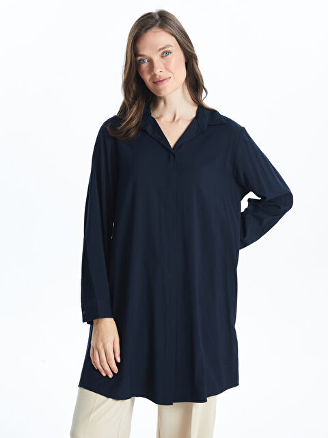 LCW Grace Düz Uzun Kollu Kadın Gömlek Tunik - W4AV01Z8-E1J