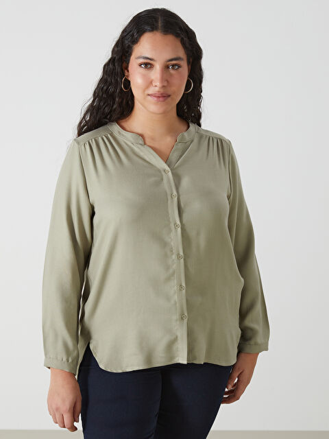 LCW Grace Notch Neck Women's Blouse - W4AV09Z8-GX5
