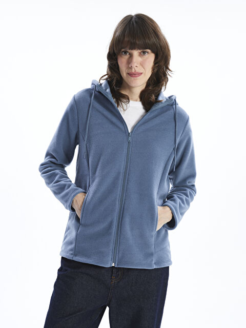 LCWAIKIKI Basic Kapüşonlu Kadın Outdoor Polar - W4AY78Z8-H8X