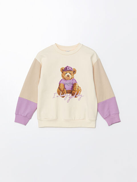 LCW Kids Bisiklet Yaka Kız Çocuk Kalın Sweatshirt - W4BB75Z4-YDK