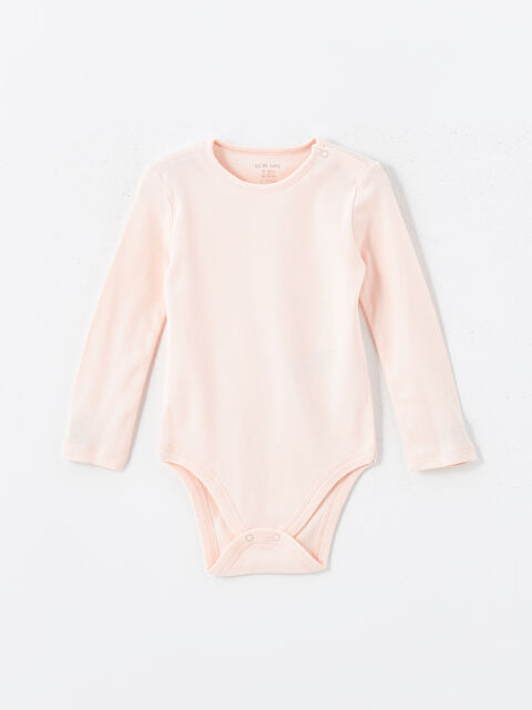 LCW baby Bisiklet Yaka Kız Bebek Çıtçıtlı Bodysuit - W4BC51Z1-JM1