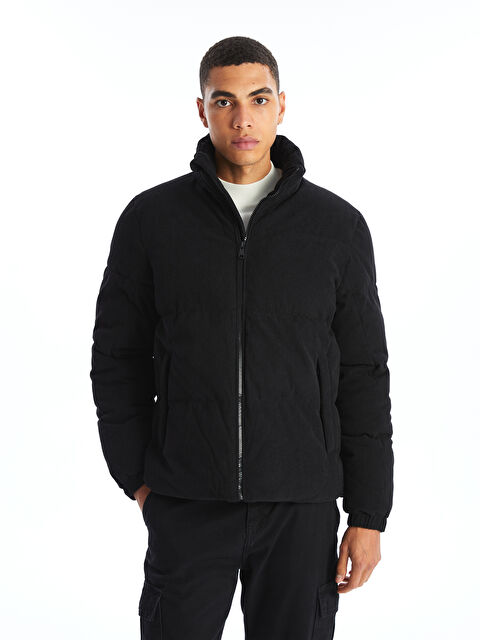 XSIDE Standart Kalıp Dik Yaka Kadife Erkek Şişme Mont - W4BD56Z8-CVL