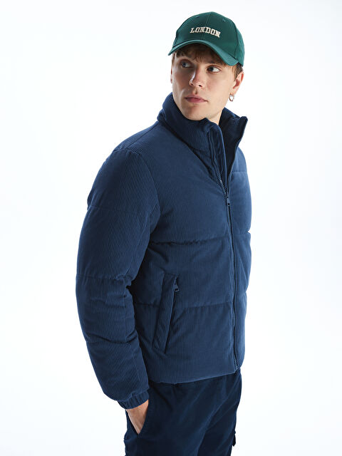 XSIDE Standart Kalıp Dik Yaka Kadife Erkek Şişme Mont - W4BD56Z8-R4M