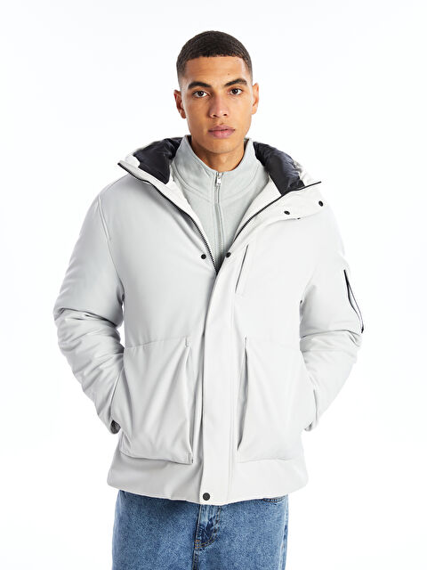 XSIDE Standart Kalıp Kapüşonlu Erkek Mont - W4BD68Z8-J2B