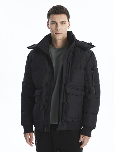 XSIDE Standart Kalıp Kapüşonlu Erkek Şişme Mont - W4BD70Z8-CVL